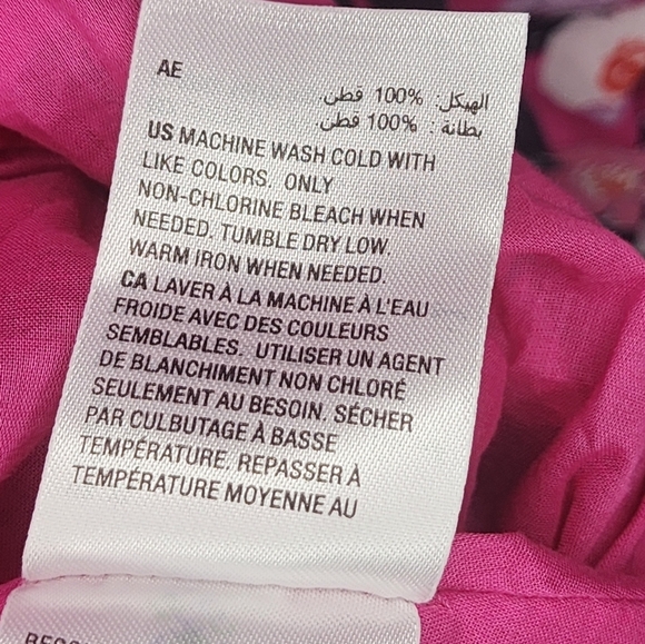 ON 34TH pink floral Trendy Plus Size Printed Blouson-Sleeve Cotton Midi Dress XL - Picture 9 of 9